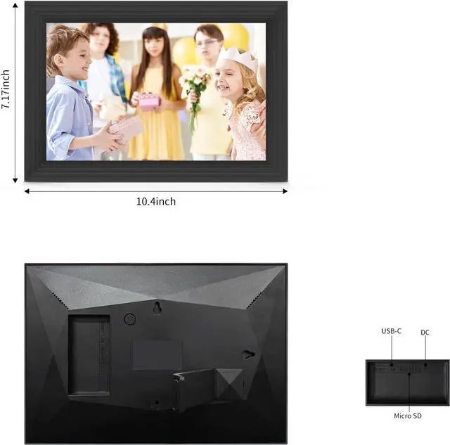 Alt view image 7 of 7 - 10.1 Inch Smart WiFi Digital Picture Frame 1280x800 IPS Touch Screen Digital Photo Frame, Auto-Rotate, Built in 32GB Memory, Share Moments Instantly via Free App or Email from Anywhere