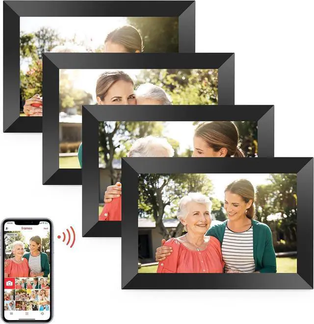 Main image of 10.1 Inch WiFi Digital Picture Frame, 1280x800 HD IPS Touch Screen Photo Frame Electronic, 32GB Memory, Auto-Rotate, Wall Mountable, Share Photos/Videos via  App from Anywhere 4 Pack