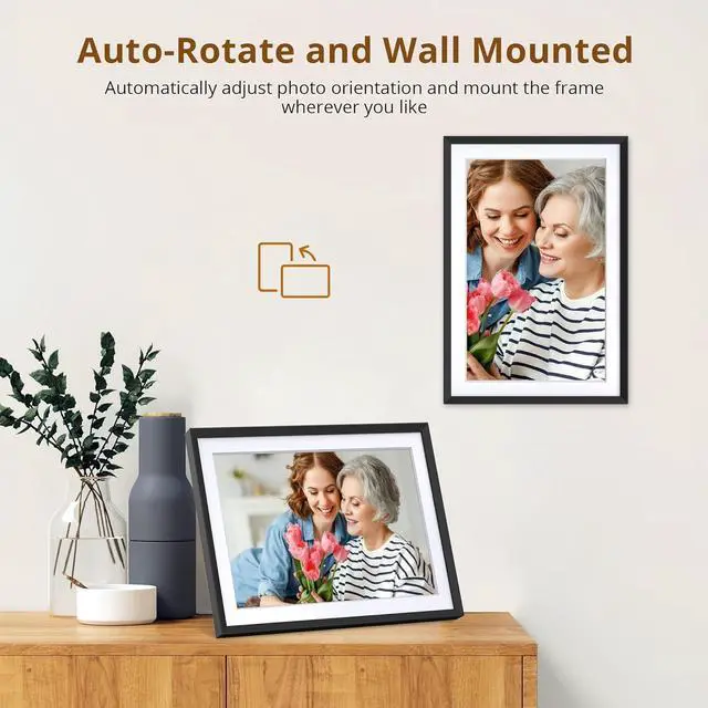 Alt view image 6 of 7 - 10.1' WIFI Digital Picture Frame - 1280*800 HD IPS Touch Screen Digital Photo Frame Display, Auto-Rotate, Share Photos/Videos Instantly via Free App Best Gifts for Birthday, Wedding, Mom