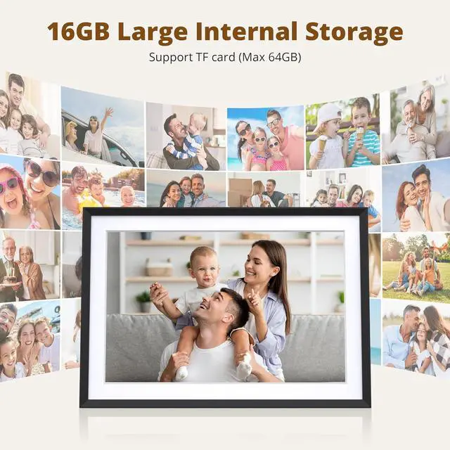 Alt view image 7 of 7 - 10.1' WIFI Digital Picture Frame - 1280*800 HD IPS Touch Screen Digital Photo Frame Display, Auto-Rotate, Share Photos/Videos Instantly via Free App Best Gifts for Birthday, Wedding, Mom