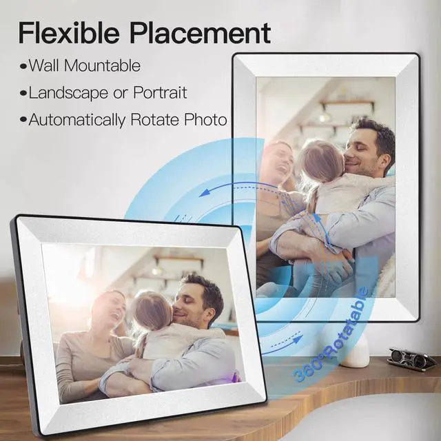 Alt view image 6 of 7 - 10.1inch Digital Picture Frame WiFi Smart Digital Photo Frame 1280 * 800 IPS HD Touch Screen, 16GB Memory, auto-Rotate, use APP Instantly Shares Photos and Videos-Best Gift