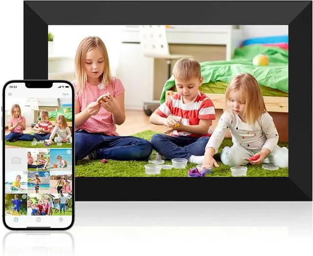 Main image of 10.1 Inch WiFi Digital Picture Frame, 1280x800 HD IPS Touch Screen Cloud Smart Photo Frames, Auto Rotation, Wall Mountable, Share Photos Or Videos for Via APP