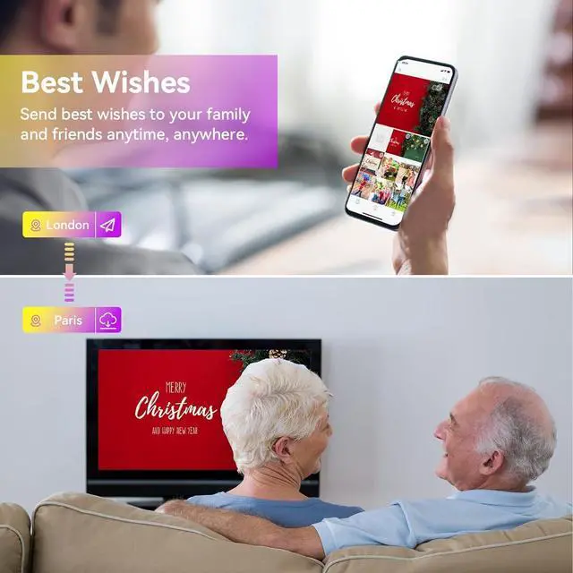 Alt view image 5 of 7 - 10.1 Inch WiFi Digital Picture Frame, 1280x800 HD IPS Touch Screen Cloud Smart Photo Frames, Auto Rotation, Wall Mountable, Share Photos Or Videos for Via APP