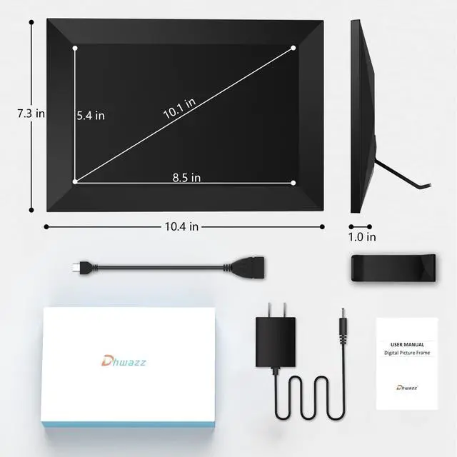 Alt view image 6 of 7 - 10.1 Inch WiFi Digital Photo Frame with IPS Touch Screen HD Display, Easy to Send Picture and Video Remotely via APP from Anywhere, 16GB Large Storage, Auto Rotate, Slideshow, Wall Mountable