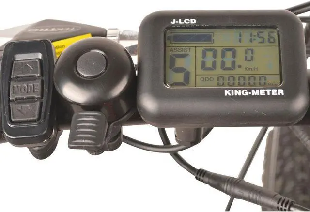 Alt view image 7 of 7 - DJ Mountain Electric Bike 26" x1.95" Tire, 750W Motor, LG 48V13Ah Battery , Speed 20mph, 25-37 miles range, Aluminum Frame, Matte Black, LED Bike Light, MOZO Fork Suspension and 7 speed Shimano Gear