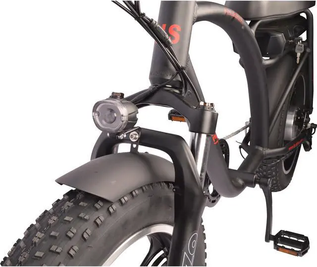 Alt view image 4 of 5 - DJ Super Electric Bike 20* 4” Fat Tire, Powerful 750W Bafang Motor, 48V 13Ah LG Battery, Max Range 50 miles. Aluminum Frame, Matte Black, LED Bike Light, MOZO Suspension Fork and 7-Speed Shimano Gear