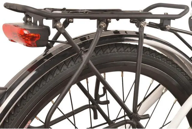 Alt view image 7 of 7 - DJ City Bike 26" Tires 750W 48V 13Ah Power Electric Bicycle, Pearl White, LED Bike Light, MOZO Suspension Fork and Shimano Gear, LG battery, Aluminum frame, Wellgo Pedals