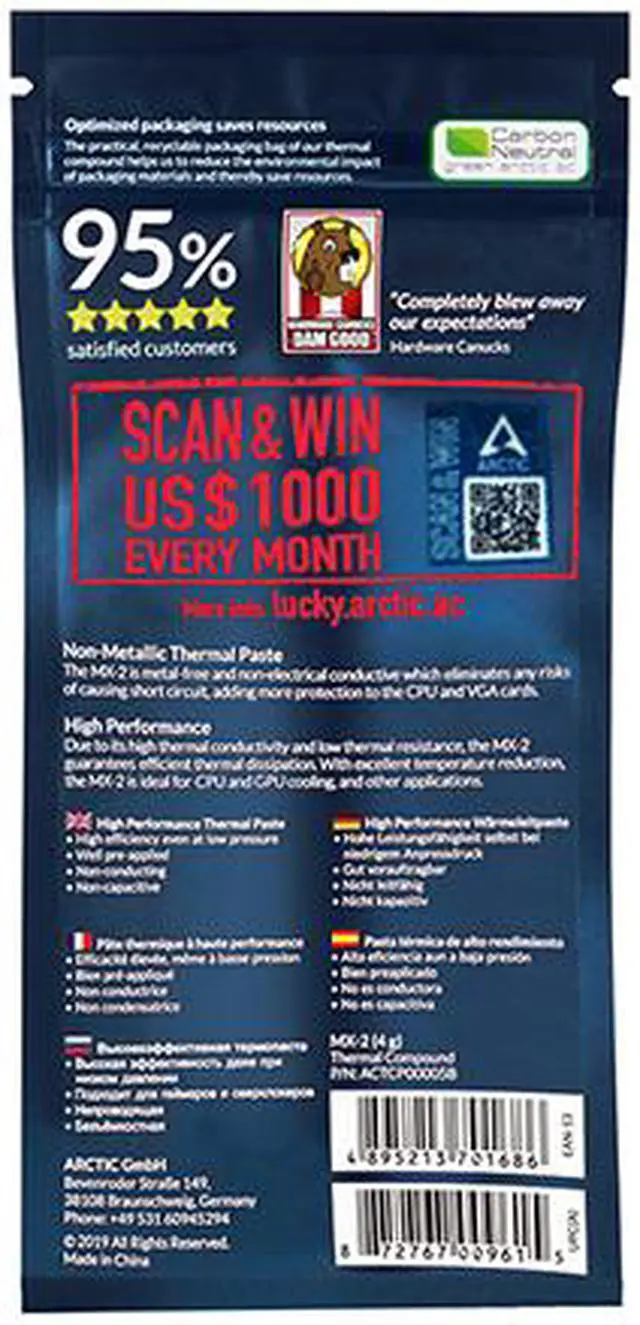 Alt view image 9 of 9 - ARCTIC COOLING MX 2 8g ACTCP00004B Thermal Compound for All Coolers