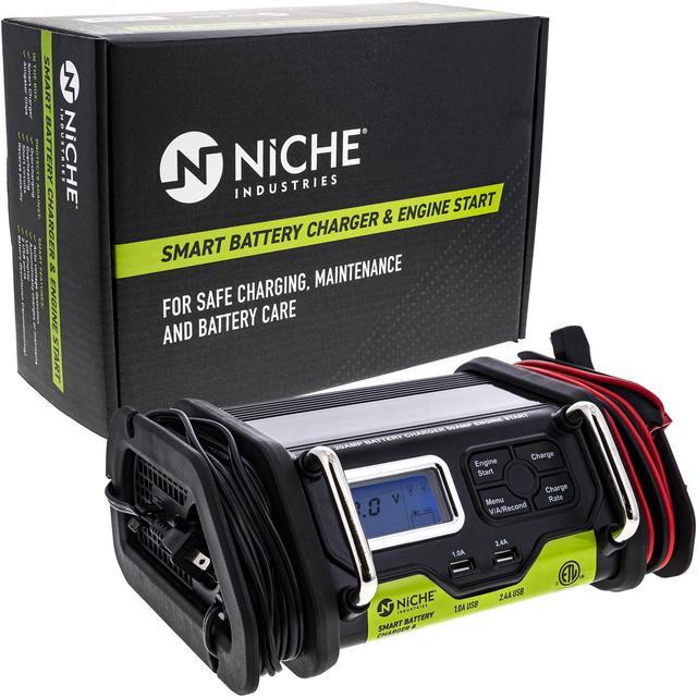 NICHE 2/5/10/20 Amp Smart Battery Charger Jump Starter for all 12