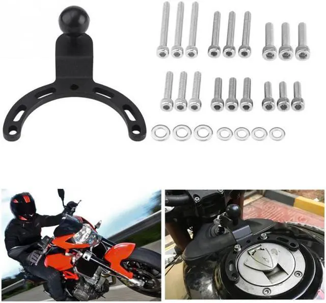 Alt view image 7 of 7 - Acaigel Motorcycle Gas Tank Phone Mount Bracket 1 inch Ball Adapter for Kawasaki Honda