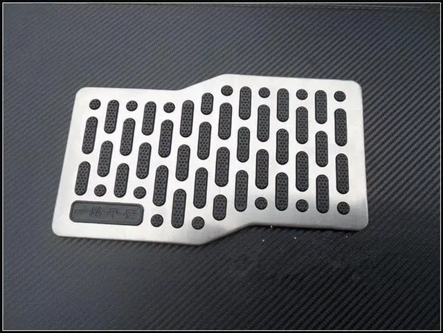 Alt view image 7 of 7 - Paiying 1x Stainless Steel Car Floor Carpet Mat Heel Plate Foot Rest Pedal Pad Anti-slip
