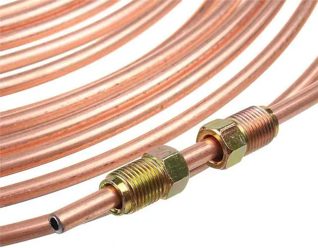 Alt view image 3 of 7 - Acaigel 1/4'' Steel Zinc Nickel Copper Brake Line Tubing Kit Oil Tube 25 FT + Fittings