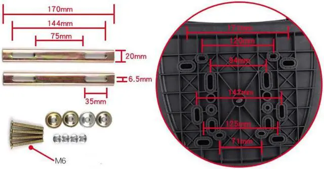 Alt view image 3 of 7 - Acaigel US Matte Black Scooter Moped Top Box Tail Luggage Storage Case Clip w/Lock Kits