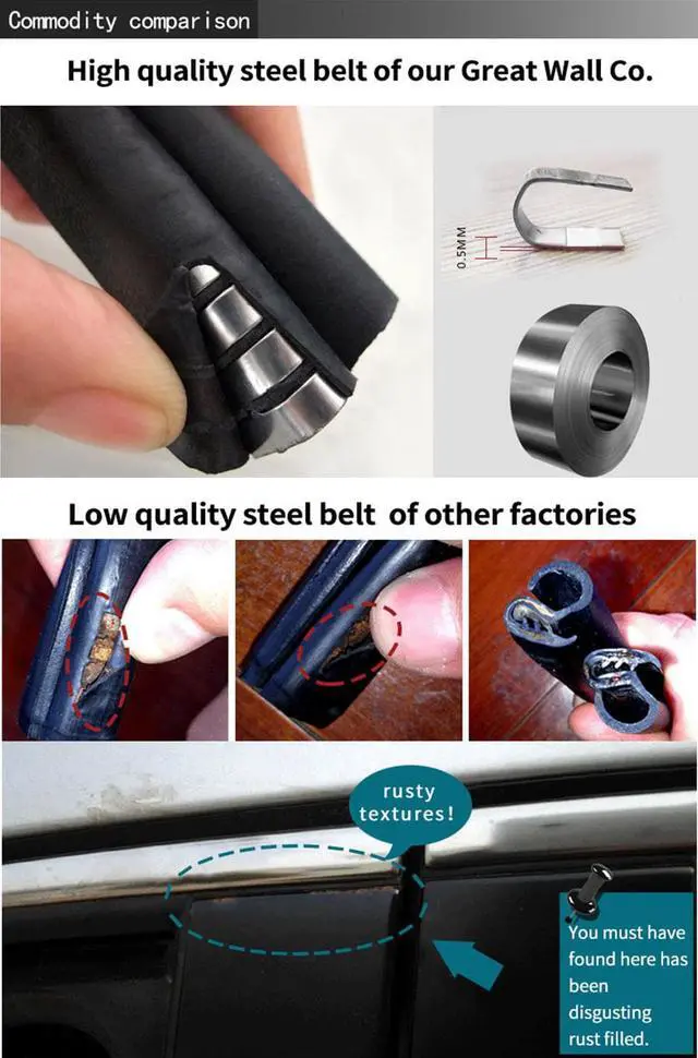 Alt view image 5 of 7 - Paiying 4M 157'' O-U Shaped Car Rubber Seal Door Trunk Lid Edge Protector Weatherstrip