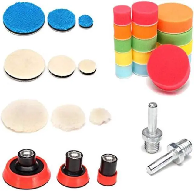 Alt view image 5 of 7 - FYUU 29Pcs 1" 2" 3" Inch Polishing Pad Kit Buffing Buffer Wool Sponge Pad + M14 Wheel