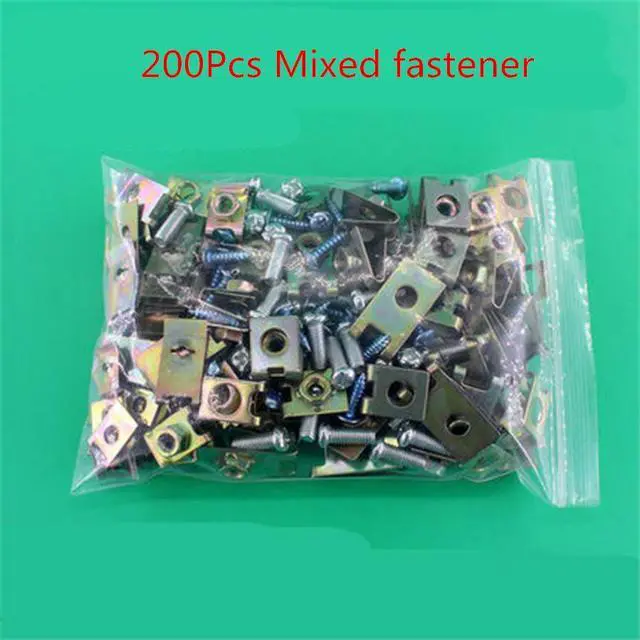 Alt view image 4 of 6 - Paiying 200x Mixed Metal Fastener Auto Car Body Door Fender Panel Screw U Clips US Stock