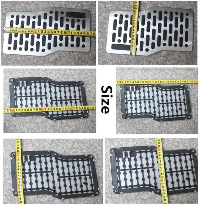 Alt view image 6 of 7 - Paiying 1x Stainless Steel Car Floor Carpet Mat Heel Plate Foot Rest Pedal Pad Anti-slip