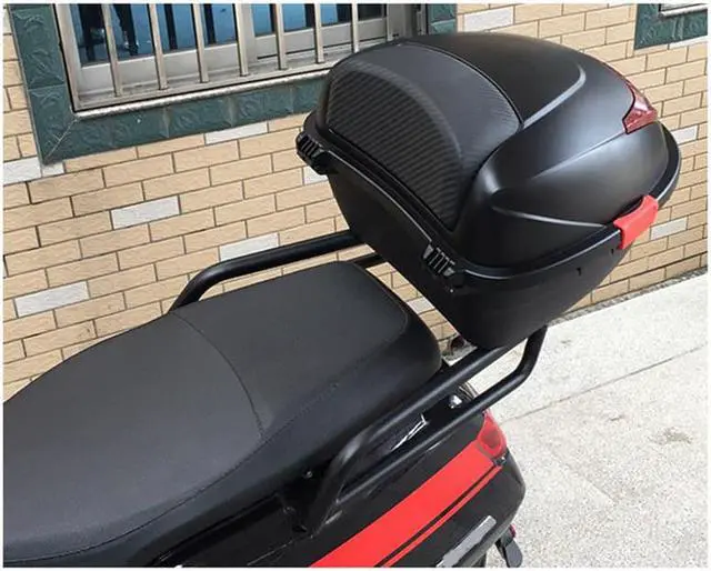 Alt view image 7 of 7 - Acaigel US Matte Black Scooter Moped Top Box Tail Luggage Storage Case Clip w/Lock Kits