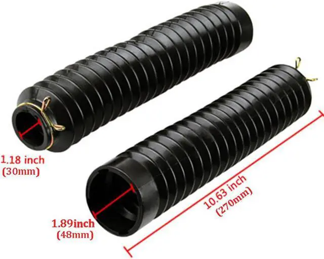 Alt view image 2 of 7 - Acaigel 2x 30mm Black Motorcycle Pit BIke Front Fork Shock Cover Boot Sleeve 270mm Long