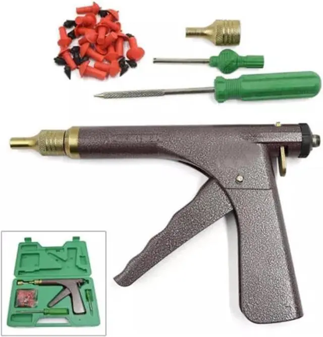 Alt view image 6 of 7 - Acaigel Tubeless Tire Puncture Repair Tool Tire Mushroom Plugs Vacuum Gun Kit  for Car,Truck, Motorcycle, ATV,RV,Tractor, Heavy Duty