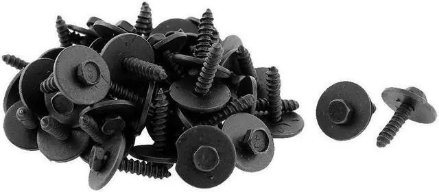 Alt view image 5 of 7 - Paiying 100Pcs Metal Car Screw Body Fender Bumper Retainer Clips 7mm Hex (4.2-1.41x22mm) Ship?from?USA