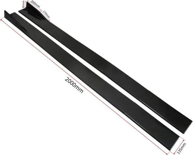 Alt view image 4 of 7 - Acaigel 78.7'' Car Side Skirt Body Extension Splitter Diffuser Panel Lip Glossy Black US