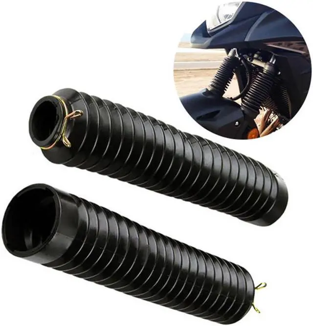 Alt view image 4 of 7 - Acaigel 2x 30mm Black Motorcycle Pit BIke Front Fork Shock Cover Boot Sleeve 270mm Long