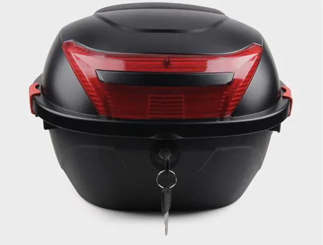 Main image of Acaigel US Matte Black Scooter Moped Top Box Tail Luggage Storage Case Clip w/Lock Kits