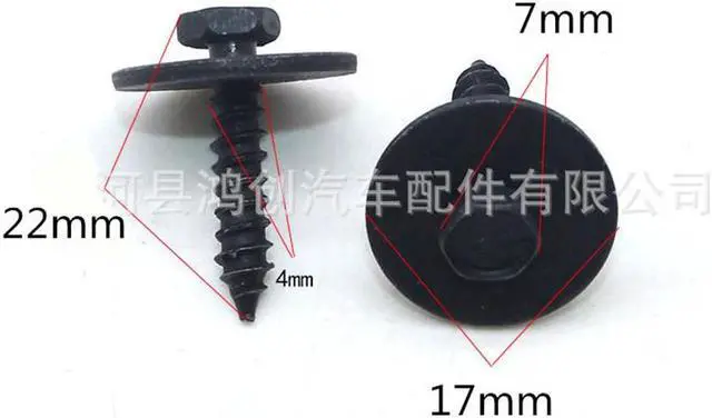 Alt view image 3 of 7 - Paiying 100Pcs Metal Car Screw Body Fender Bumper Retainer Clips 7mm Hex (4.2-1.41x22mm) Ship?from?USA