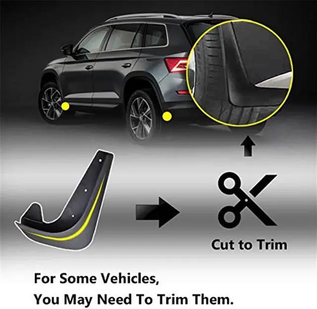 Alt view image 7 of 7 - Acaigel 4X Car Front & Rear Wheel Fender Mud Flaps Splash Guards Fit Sedan Coupe Touring