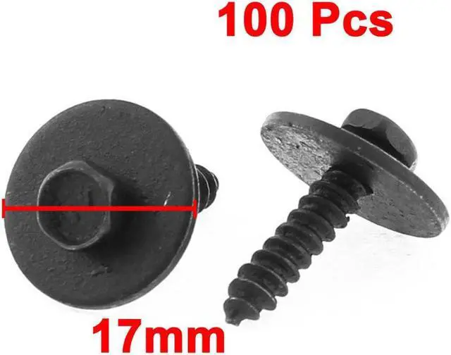 Alt view image 7 of 7 - Paiying 100Pcs Metal Car Screw Body Fender Bumper Retainer Clips 7mm Hex (4.2-1.41x22mm) Ship?from?USA