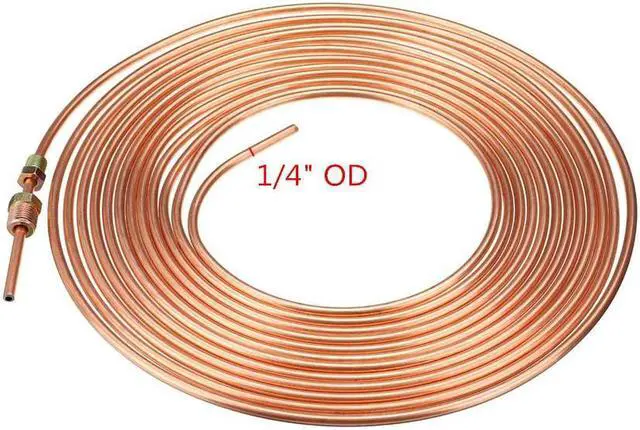 Alt view image 5 of 7 - Acaigel 1/4'' Steel Zinc Nickel Copper Brake Line Tubing Kit Oil Tube 25 FT + Fittings