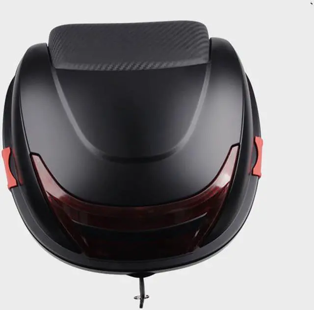 Alt view image 4 of 7 - Acaigel US Matte Black Scooter Moped Top Box Tail Luggage Storage Case Clip w/Lock Kits