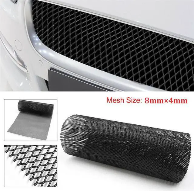 Alt view image 6 of 7 - Paiying Black Aluminum Mesh Grille Cover Car Bumper Fender Hood Vent  47"x15.8"