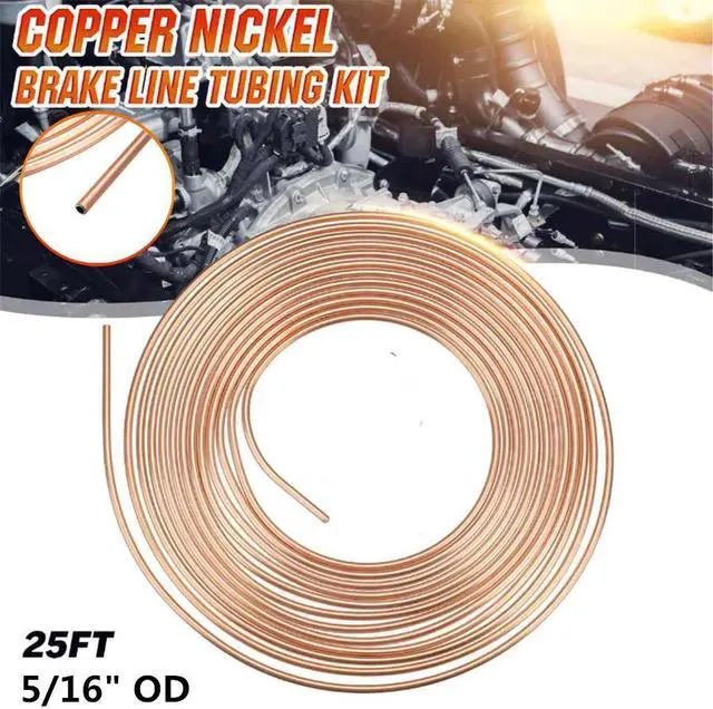 Alt view image 3 of 7 - Acaigel 5/16" O.D. Brake Line Tubing Kit Oil Tube Hose Steel Zinc Copper Nickel 25 FT US