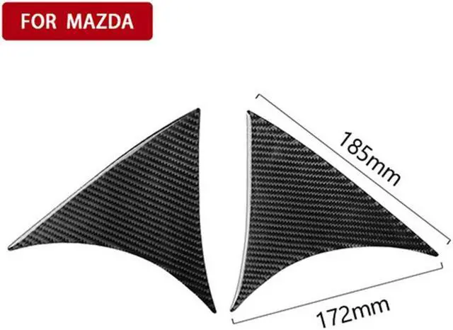 Alt view image 4 of 7 - Acaigel 2PC Carbon Fiber Rear Window Spoiler Side Wing Cover For Mazda 3 Axela 2014-2018