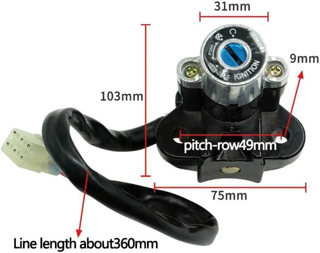 Main image of Yingshan Motorcycle Modified Ignition Key Lock Switch Kit For Kawasaki Yamaha Universal