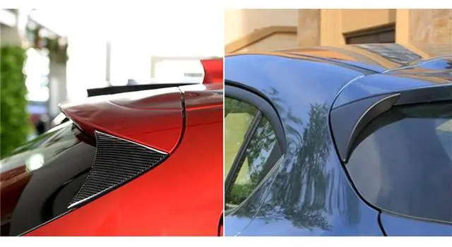 Alt view image 7 of 7 - Acaigel 2PC Carbon Fiber Rear Window Spoiler Side Wing Cover For Mazda 3 Axela 2014-2018