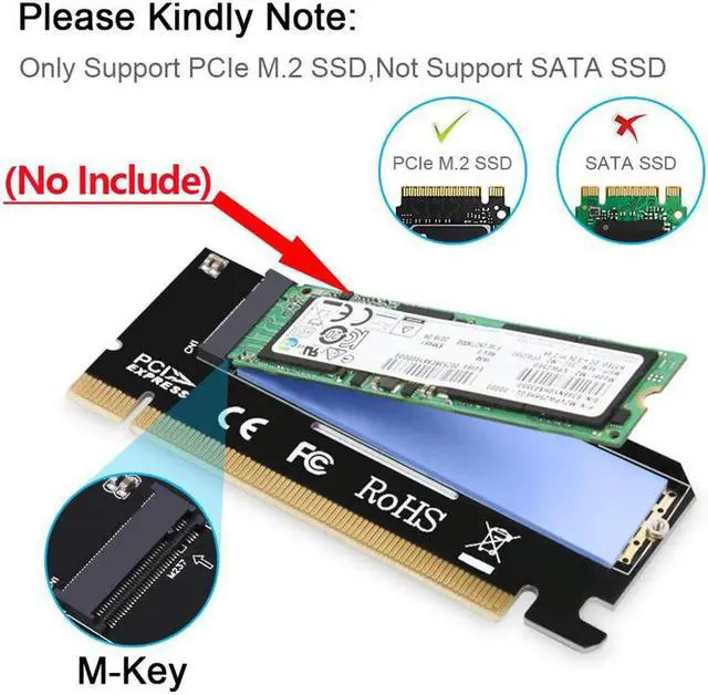 Alt view image 3 of 7 - M.2 to pcie x16 adapter Card pci-e to m.2 convert adapter NVMe SSD Adaptor m2 M Key Interface PCI Express 3.0