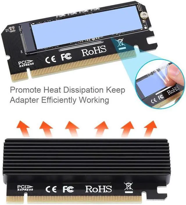 Alt view image 4 of 7 - M.2 to pcie x16 adapter Card pci-e to m.2 convert adapter NVMe SSD Adaptor m2 M Key Interface PCI Express 3.0