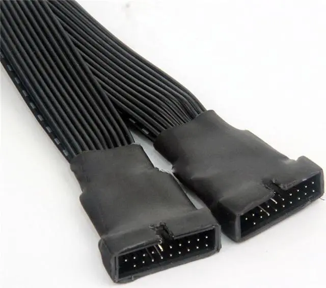Alt view image 7 of 7 - 12cm 19-pin to USB 3.0 20-pin 1 to 2 Power Splitter Cable 18AWG for Motherboard