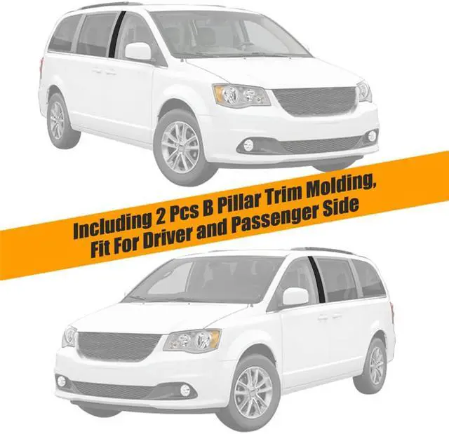 Alt view image 6 of 7 - Paiying Front Left Right B Pillar Post Moulding Cover Trim Black For Dodge Grand Caravan