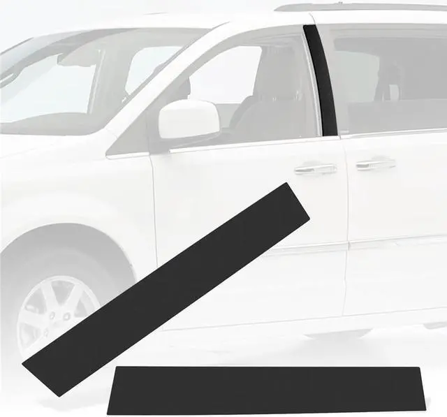 Alt view image 7 of 7 - Paiying Front Left Right B Pillar Post Moulding Cover Trim Black For Dodge Grand Caravan