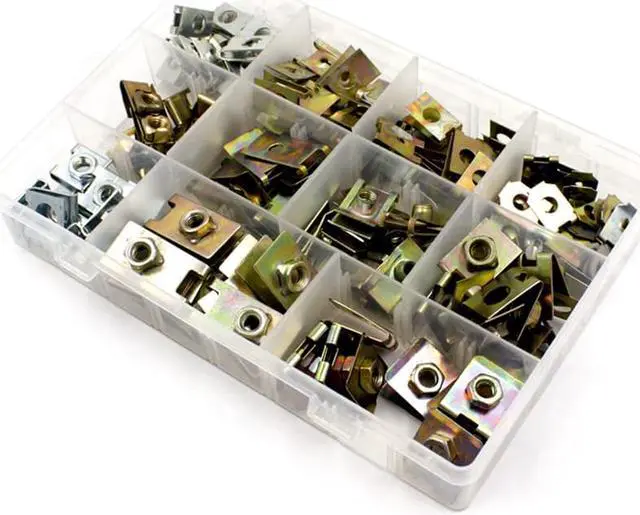 Alt view image 3 of 7 - Paiying 150x Mixed Metal U-Type Clip Vehicle Fender Bumper Board Panel Fastener Retainer