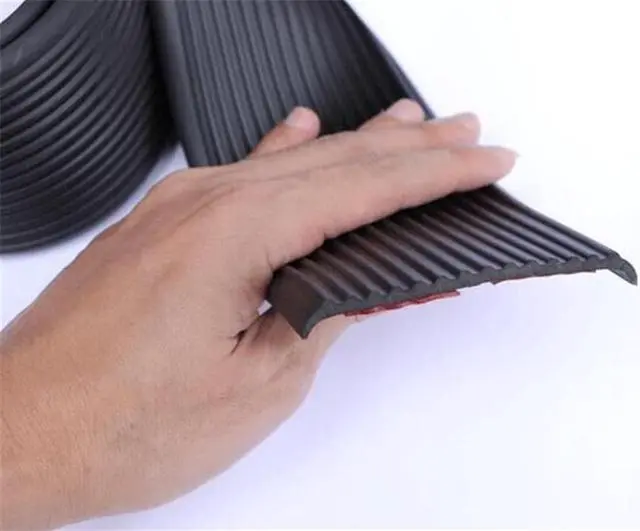 Alt view image 4 of 7 - Acaigel 2M Flexible Rubber Car Side Skirt Anti-Collision Scratch-Resistant Protective Strip Rocker Splitters Diffuser Winglet Wings Bumper Decorative Strip Scuff Plate Door Sill Strip