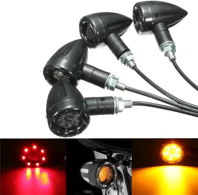 Main image of Acaigel 4Pcs 12V  Bullet Shape Motorcycle LED Turn Signal Light Brake Lamp USA