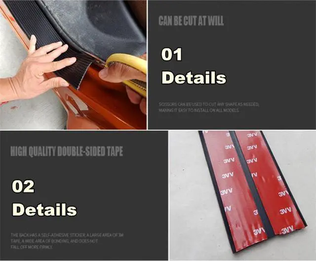 Alt view image 3 of 7 - Acaigel 2M Flexible Rubber Car Side Skirt Anti-Collision Scratch-Resistant Protective Strip Rocker Splitters Diffuser Winglet Wings Bumper Decorative Strip Scuff Plate Door Sill Strip