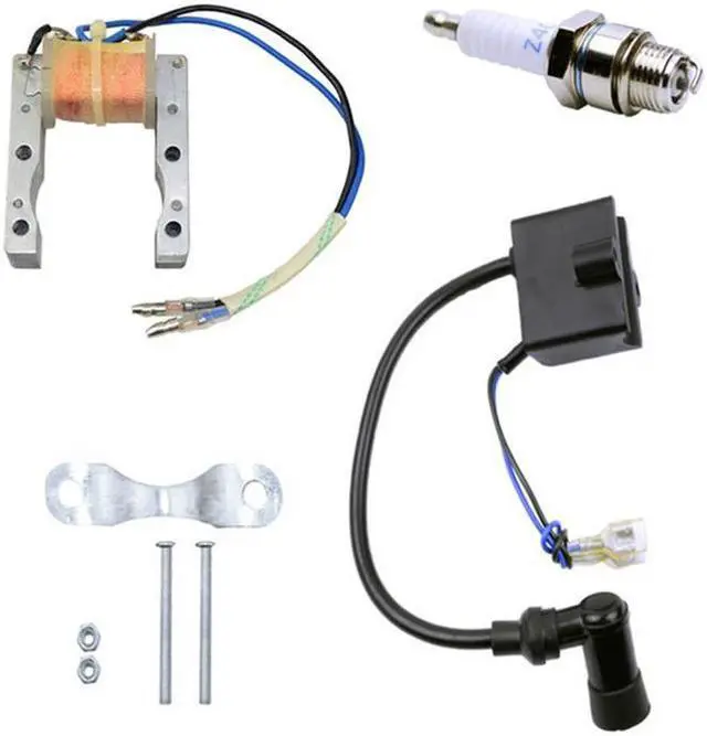 Alt view image 2 of 7 - Acaigel Ignition Coil Scooter Replacement Motor Motorcycle Scooter Racing Bicycle Spark Plug for Motorized 49cc 66cc 80cc Engine