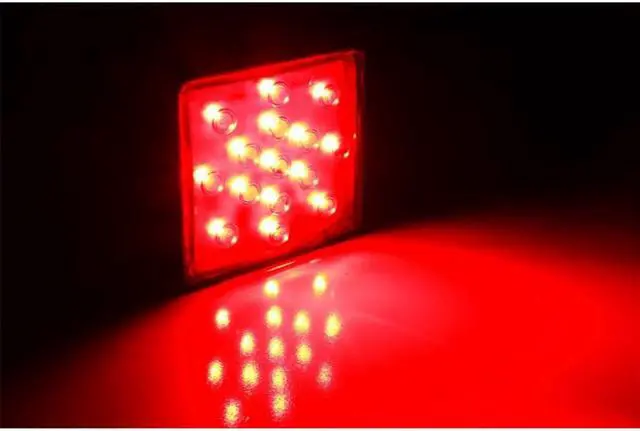 Alt view image 4 of 5 - Yingshan Universal 2" Car Trailer Truck Hitch Towing Receiver Cover 15 LED Brake Tail Light Tube Cover W Pin Brake Lamp