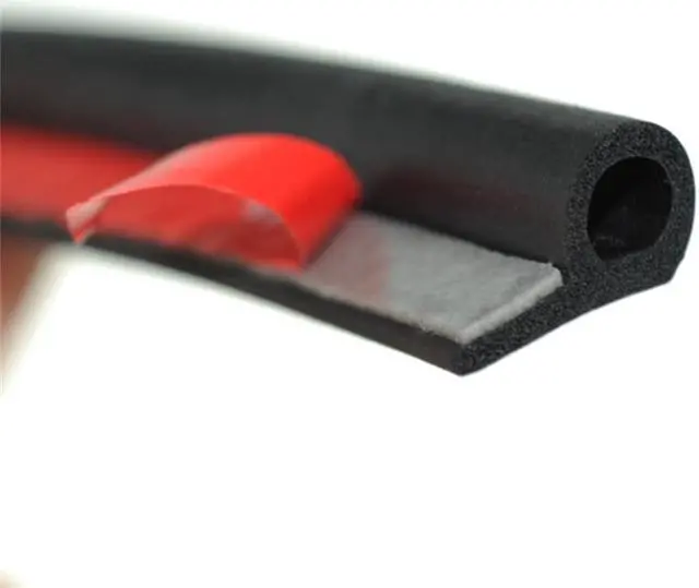 Alt view image 4 of 6 - 5M Black Rubber Car Door Edge Soundproofing Anti-Dust Waterproof Sealing Strips